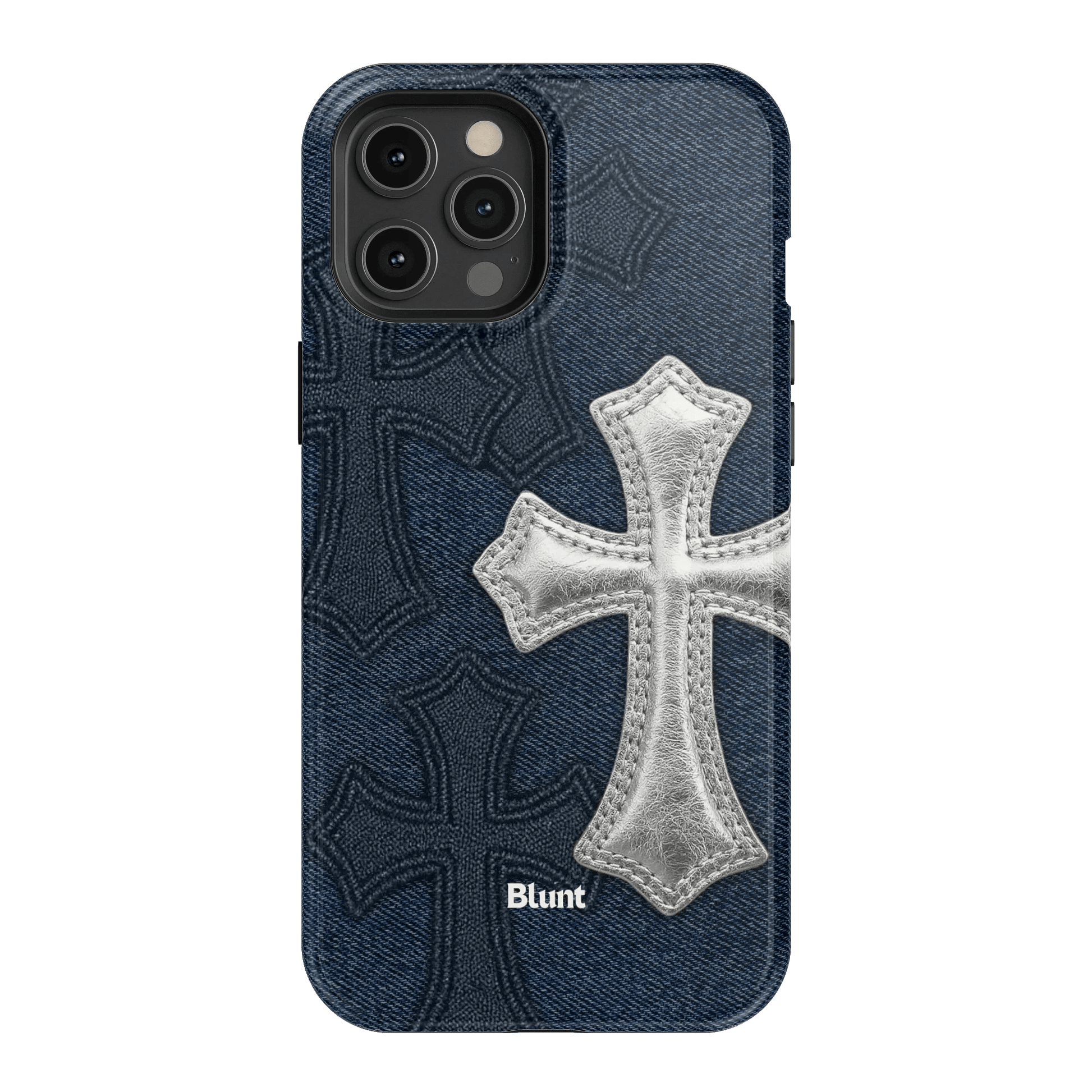 Silver Denim Cross iPhone Case - Blunt Cases