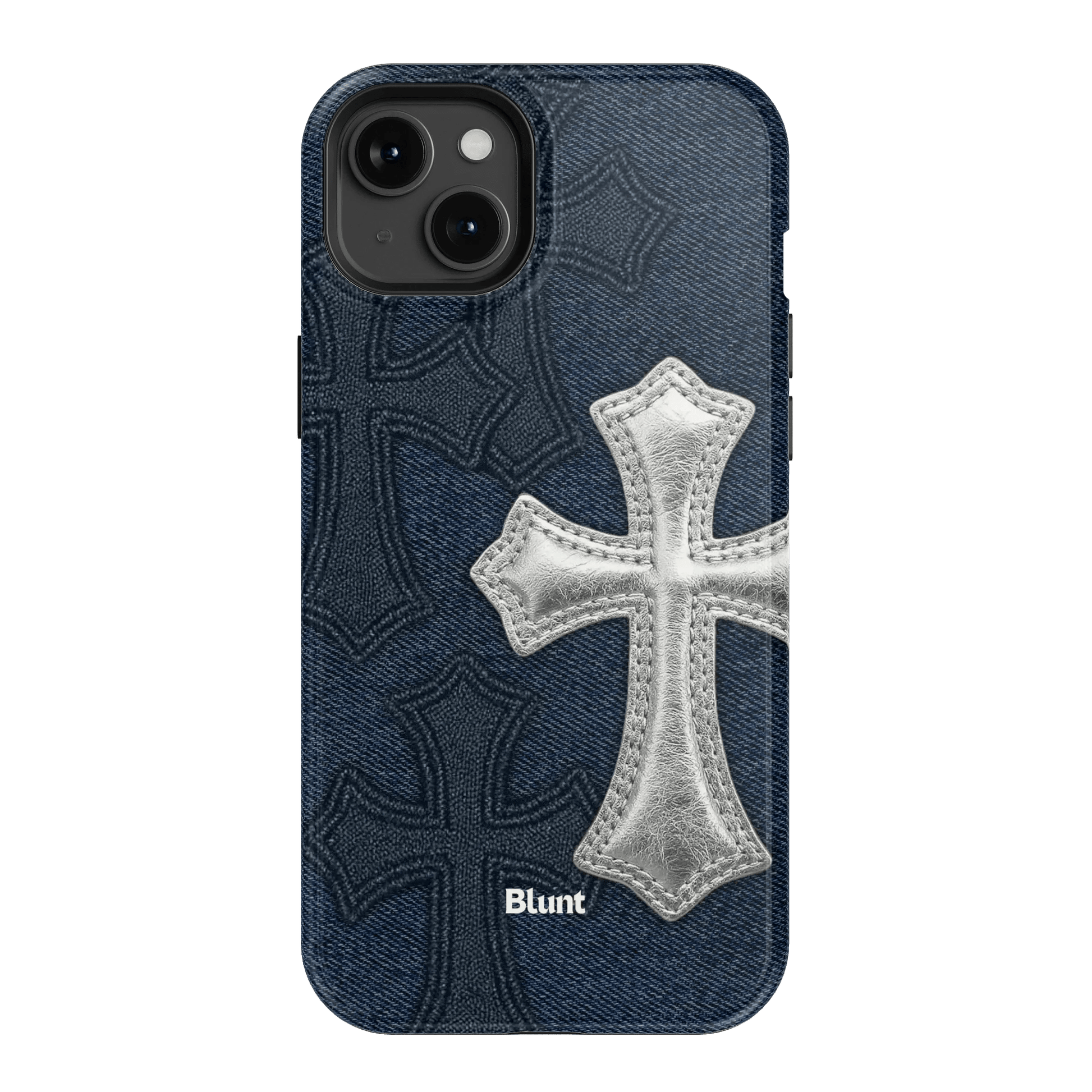 Silver Denim Cross iPhone Case - Blunt Cases