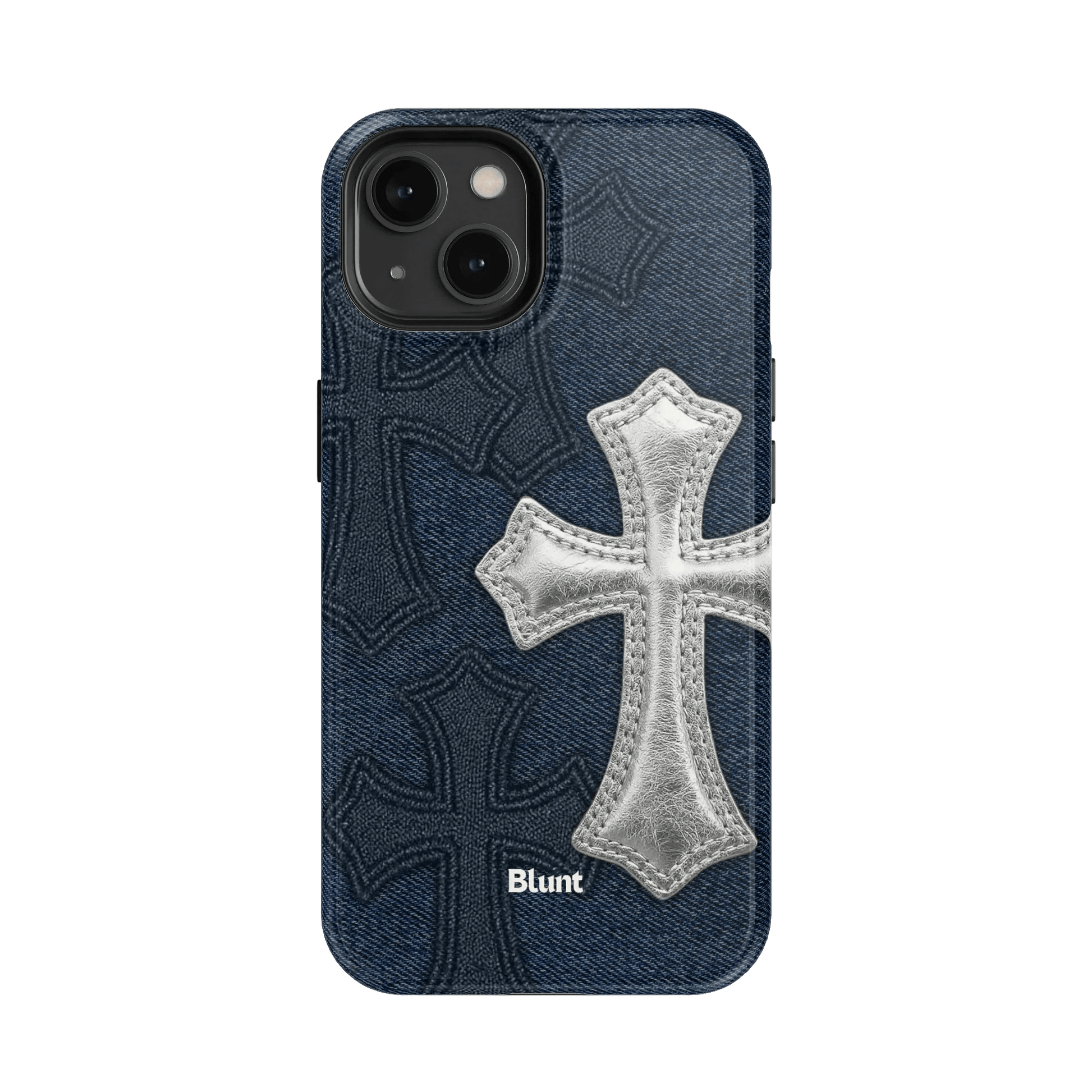 Silver Denim Cross iPhone Case - Blunt Cases