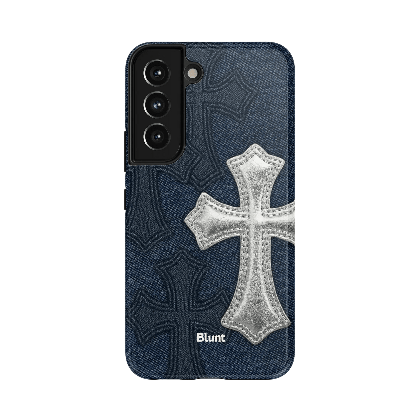 Silver Denim Cross Samsung Case - Blunt Cases
