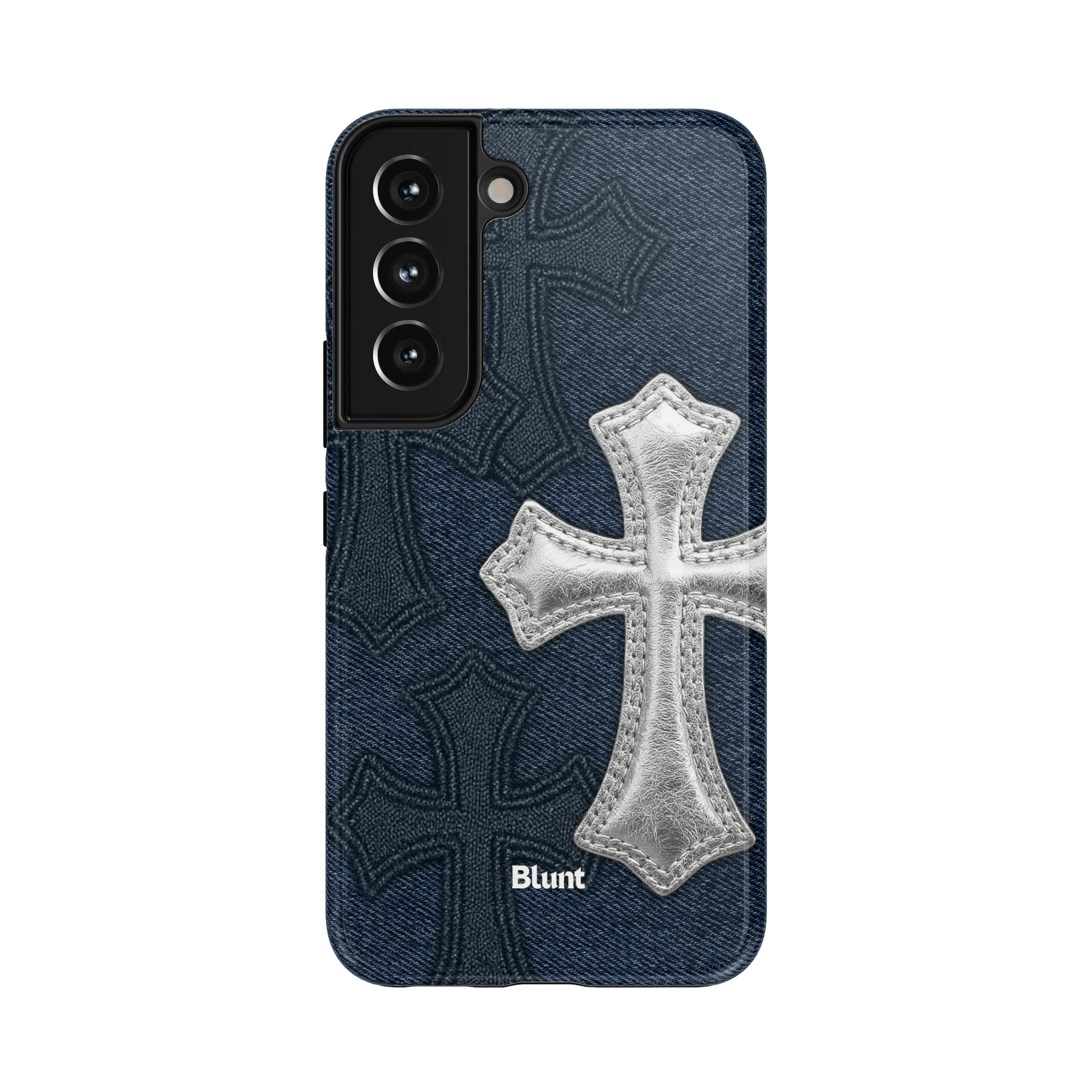 Silver Denim Cross Samsung Case - Blunt Cases