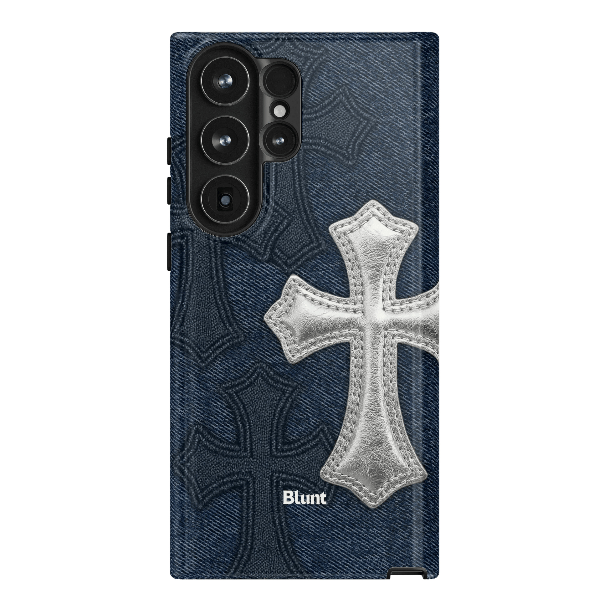 Silver Denim Cross Samsung Case - Blunt Cases