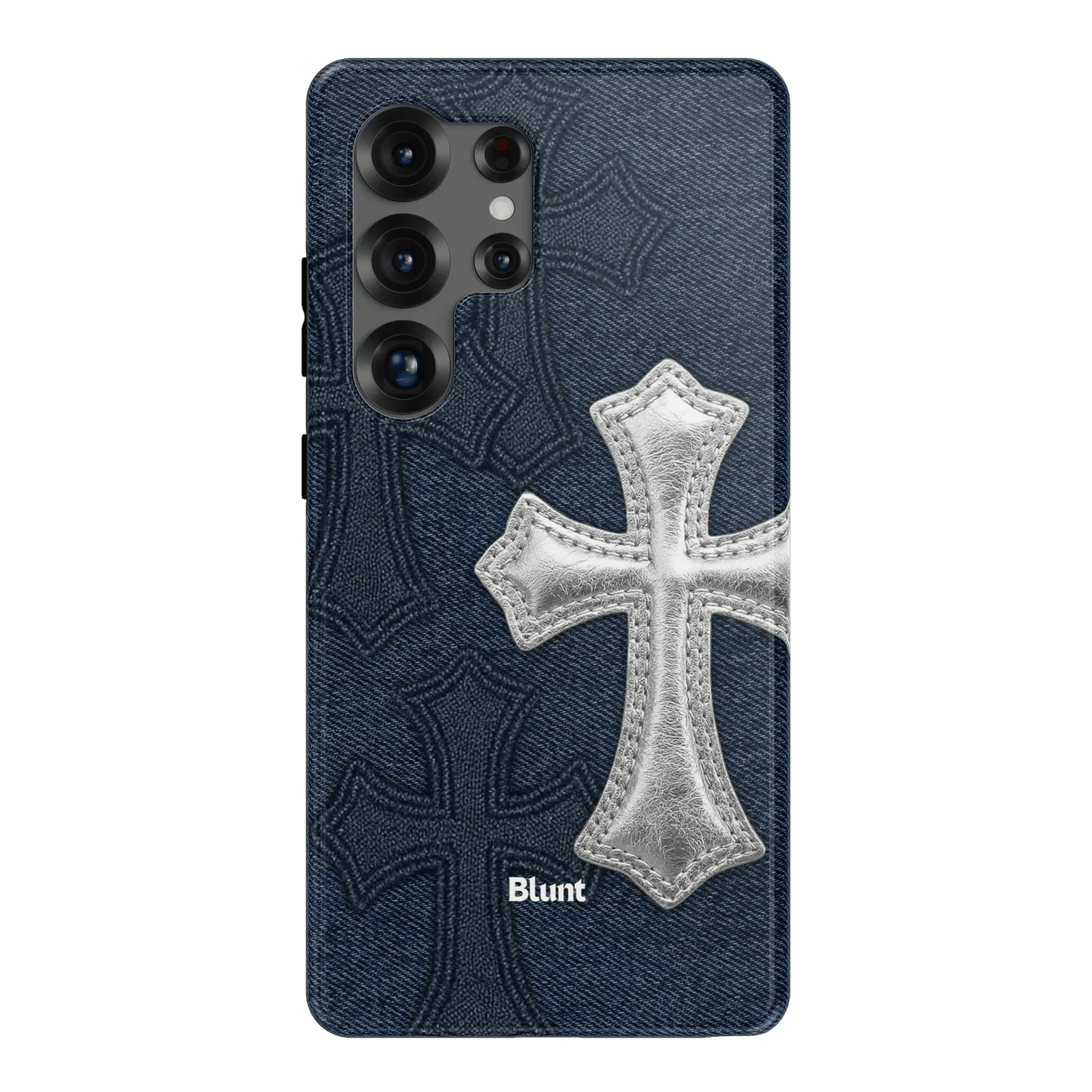 Silver Denim Cross Samsung Case - Blunt Cases