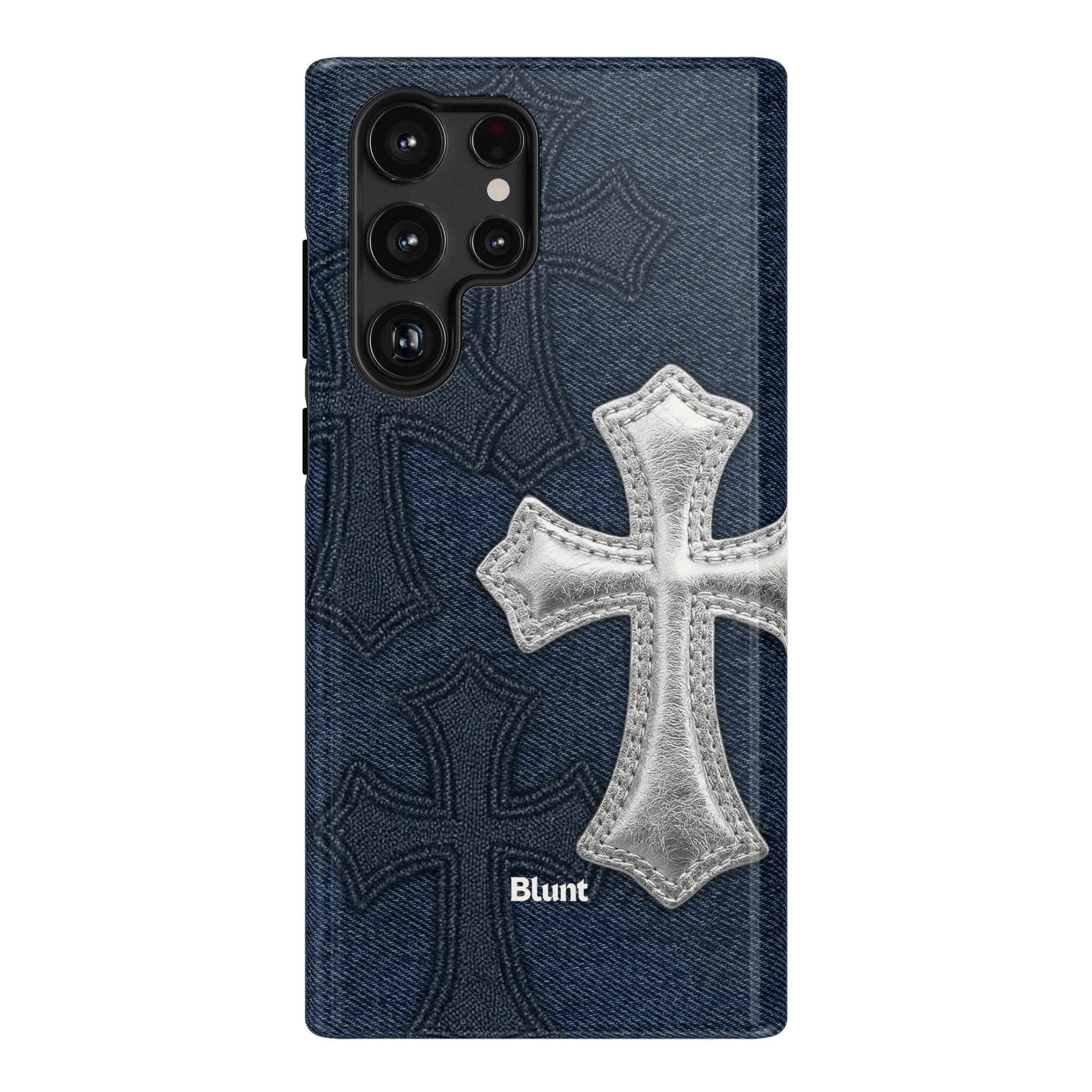 Silver Denim Cross Samsung Case - Blunt Cases