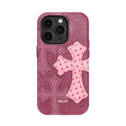 Pink Dottie Cross iPhone Case