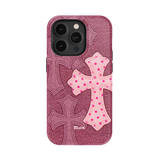 Pink Dottie Cross iPhone Case
