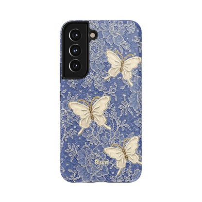 Blue Lace Butterfly Samsung Case