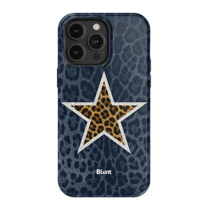 Denim Cheetah Star iPhone Case