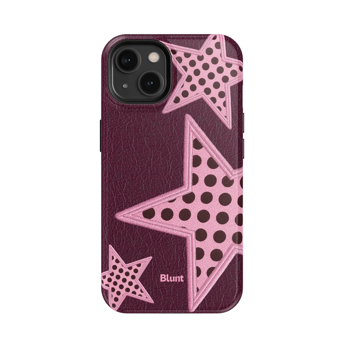 Plum Polka Star iPhone Case