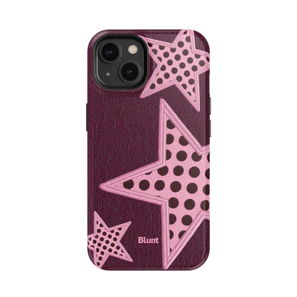 Plum Polka Star iPhone Case