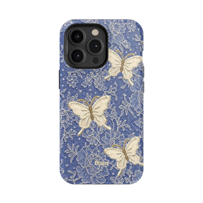 Blue Lace Butterfly iPhone Case