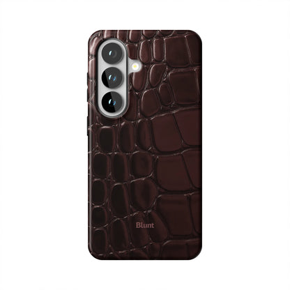 Oxblood Croc Samsung Case
