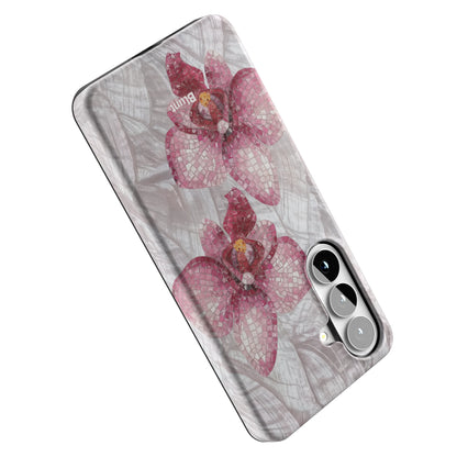 Pink-Mosaic-Orchids-samsung-case-Galaxy S26 Plus-4