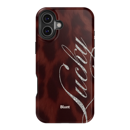 Brown Cheetah Lucky iPhone Case