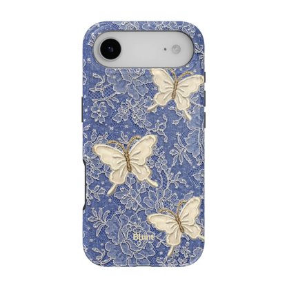 Blue Lace Butterfly iPhone Case