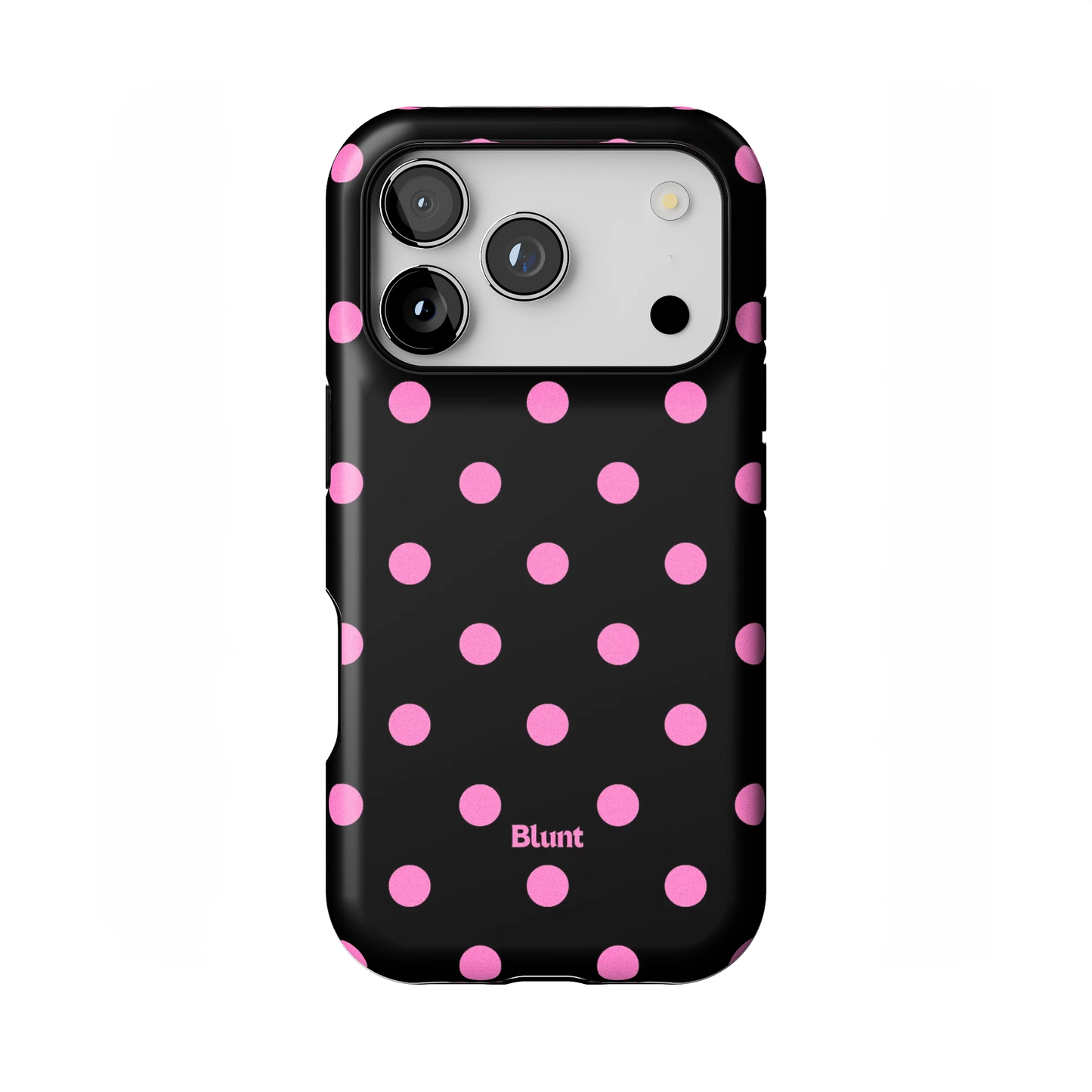 Pink and Black Polka iPhone Case