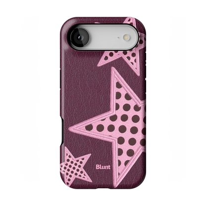Plum Polka Star iPhone Case