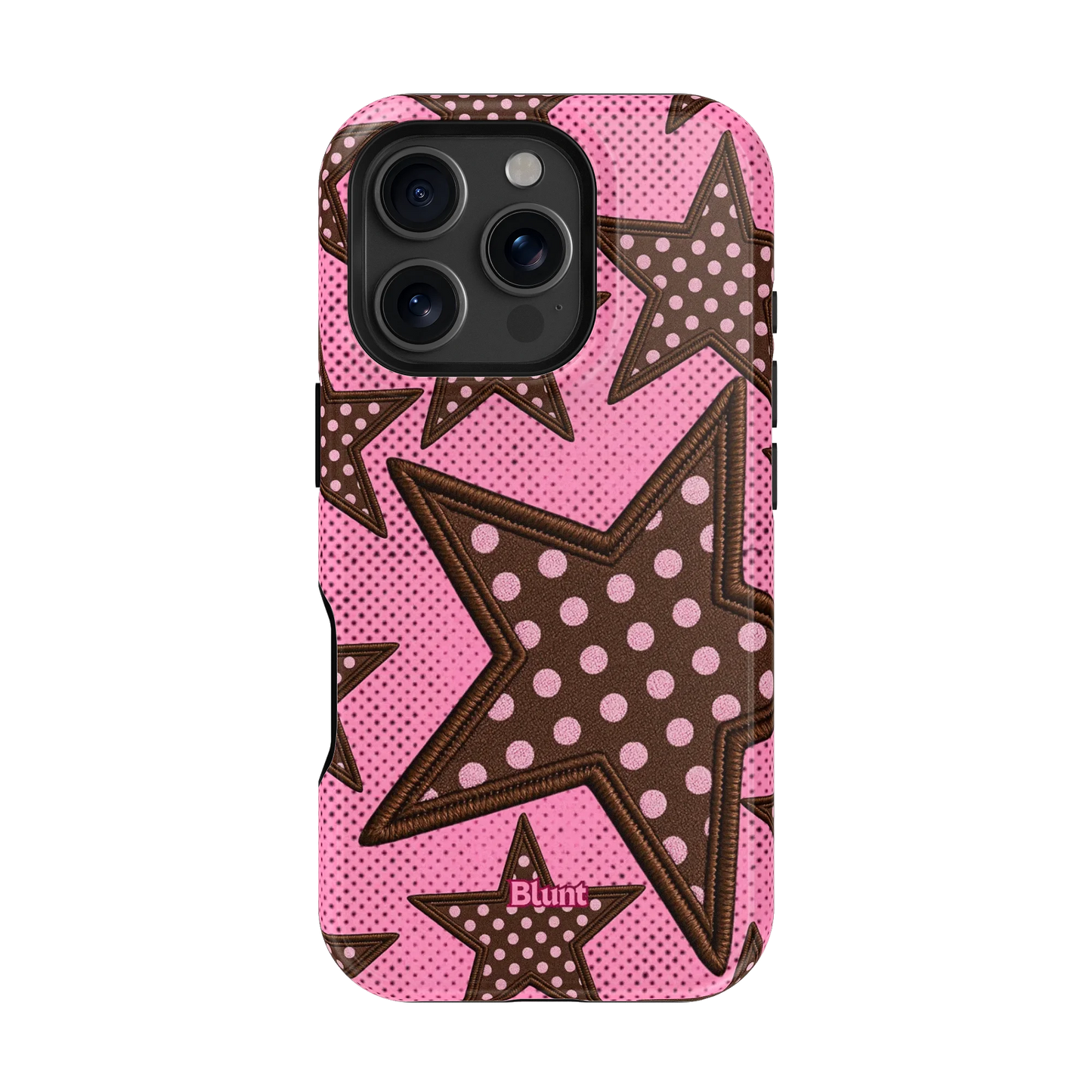 Pink Polka Star iPhone Case