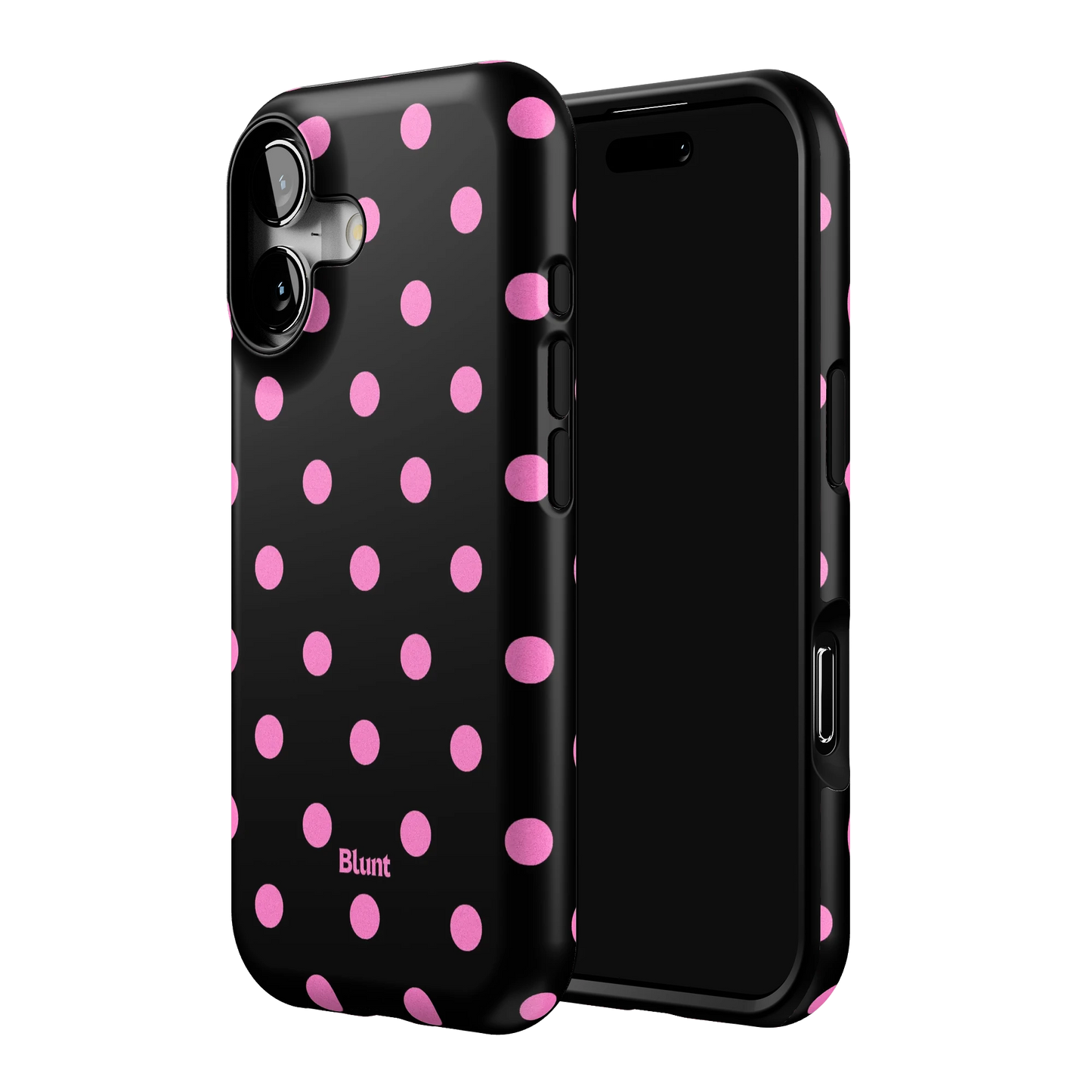 Pink and Black Polka iPhone Case