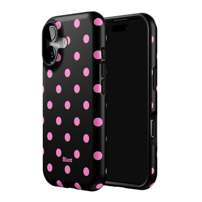 Pink and Black Polka iPhone Case
