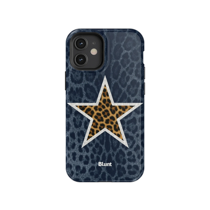Denim Cheetah Star iPhone Case