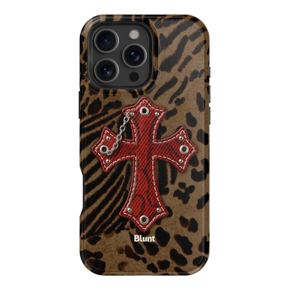 Leopard Red Cross iPhone Case