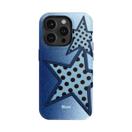 Blue Polka Star iPhone Case