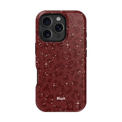 Burgundy Cheetah Print iPhone Case