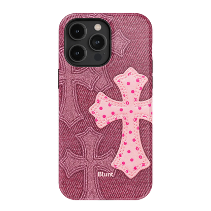 Pink Dottie Cross iPhone Case