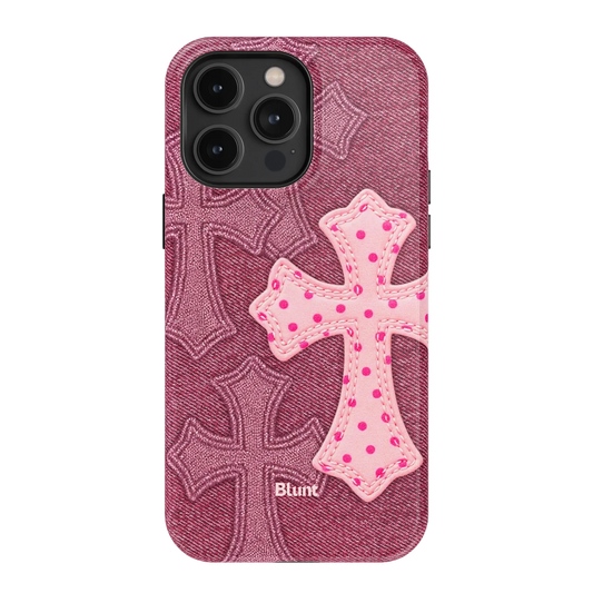 Pink Dottie Cross iPhone Case