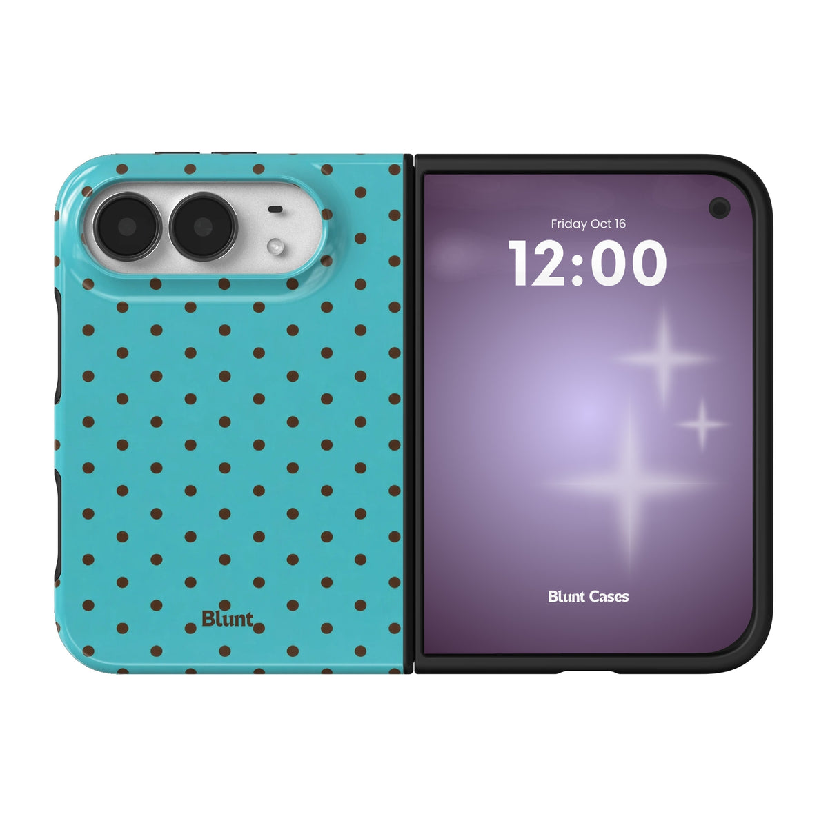 teal-polka-iphone-case iPhone 18 Duo case, view 1