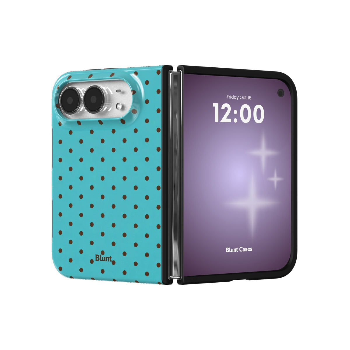 teal-polka-iphone-case iPhone 18 Duo case, view 3
