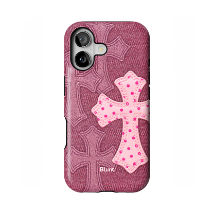 Pink Dottie Cross iPhone Case