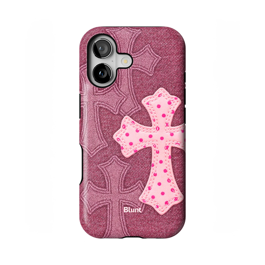 Pink Dottie Cross iPhone Case
