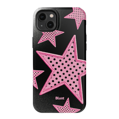 Midnight Pink Polka Star iPhone Case