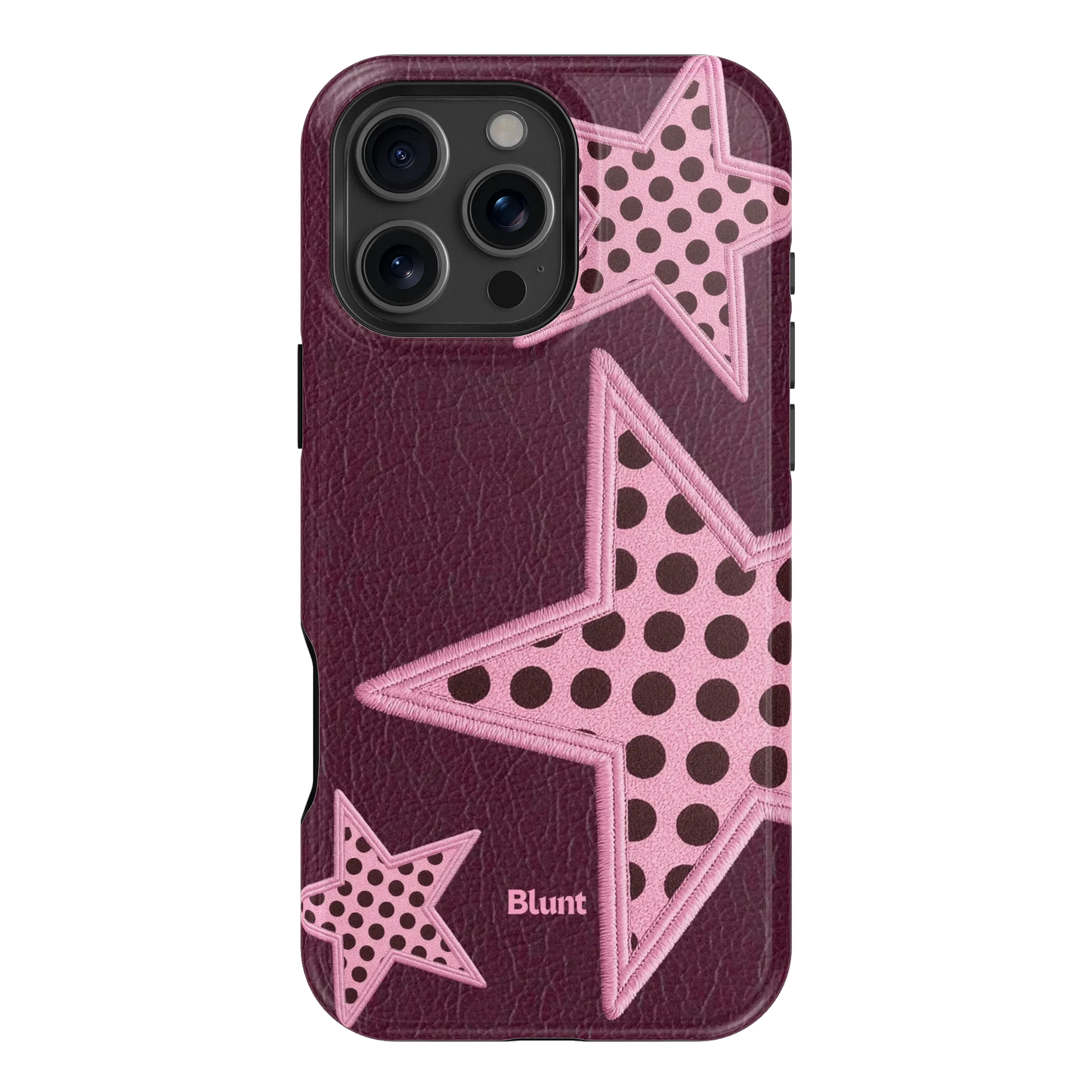 Plum Polka Star iPhone Case