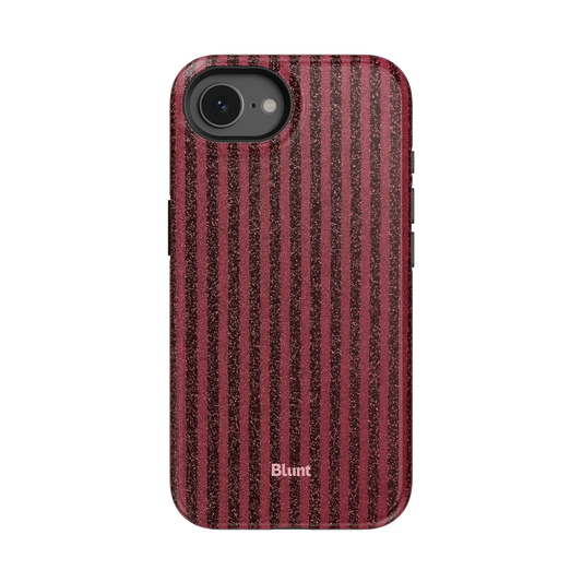 Red Sparkle Stripe iPhone Case