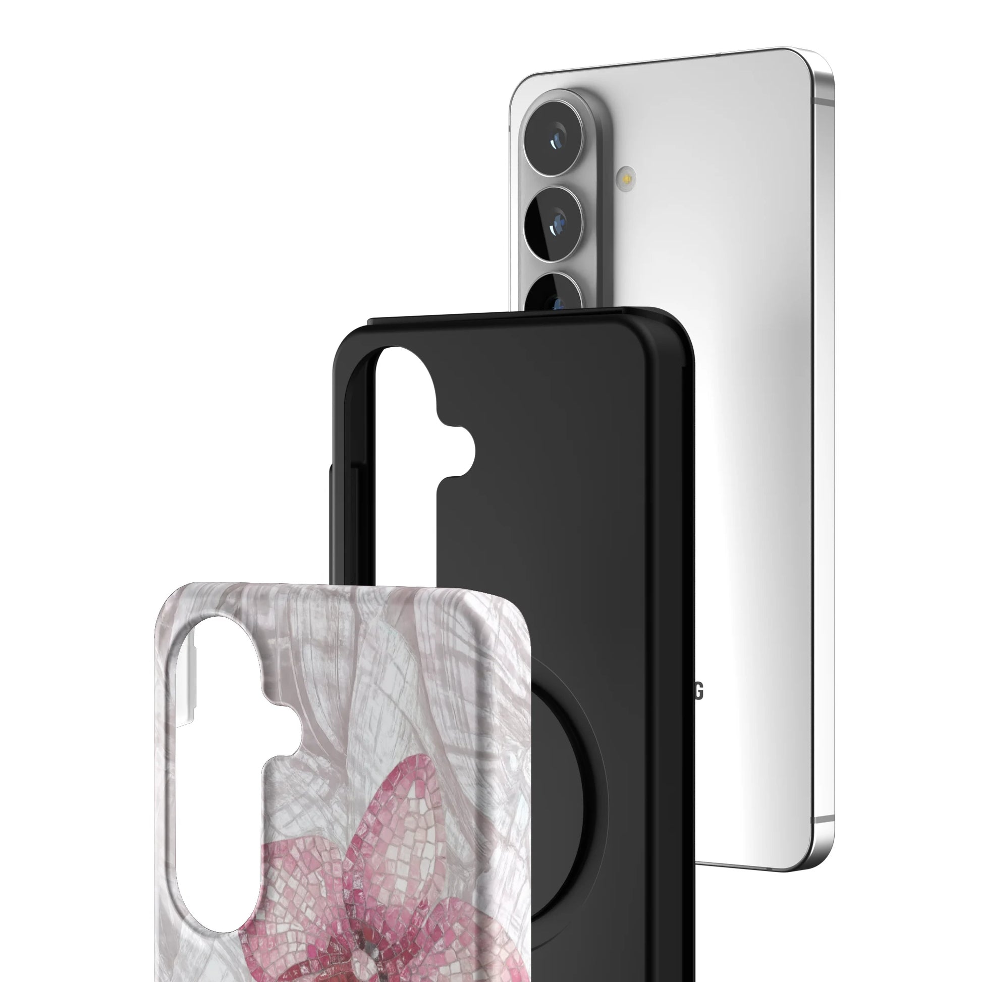 Pink-Mosaic-Orchids-samsung-case-Galaxy S26-3