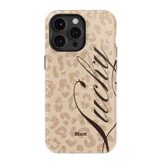 Cream Cheetah Lucky iPhone Case