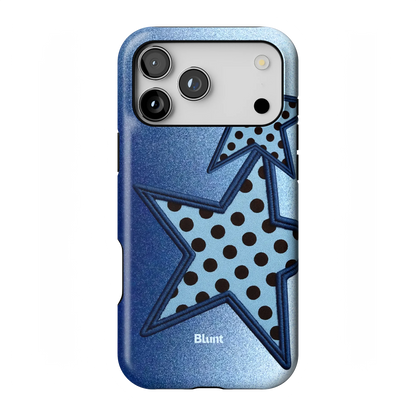 Blue Polka Star iPhone Case
