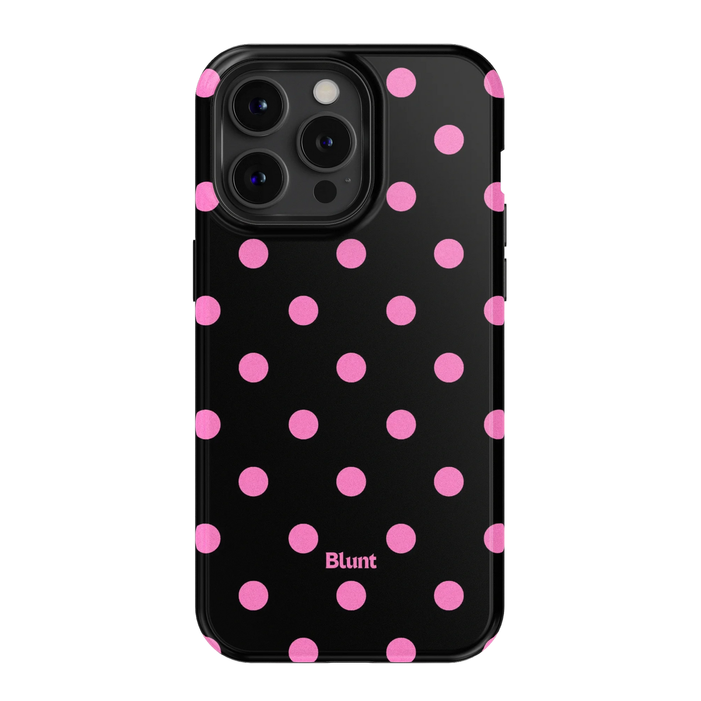 Pink and Black Polka iPhone Case