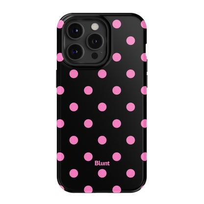 Pink and Black Polka iPhone Case
