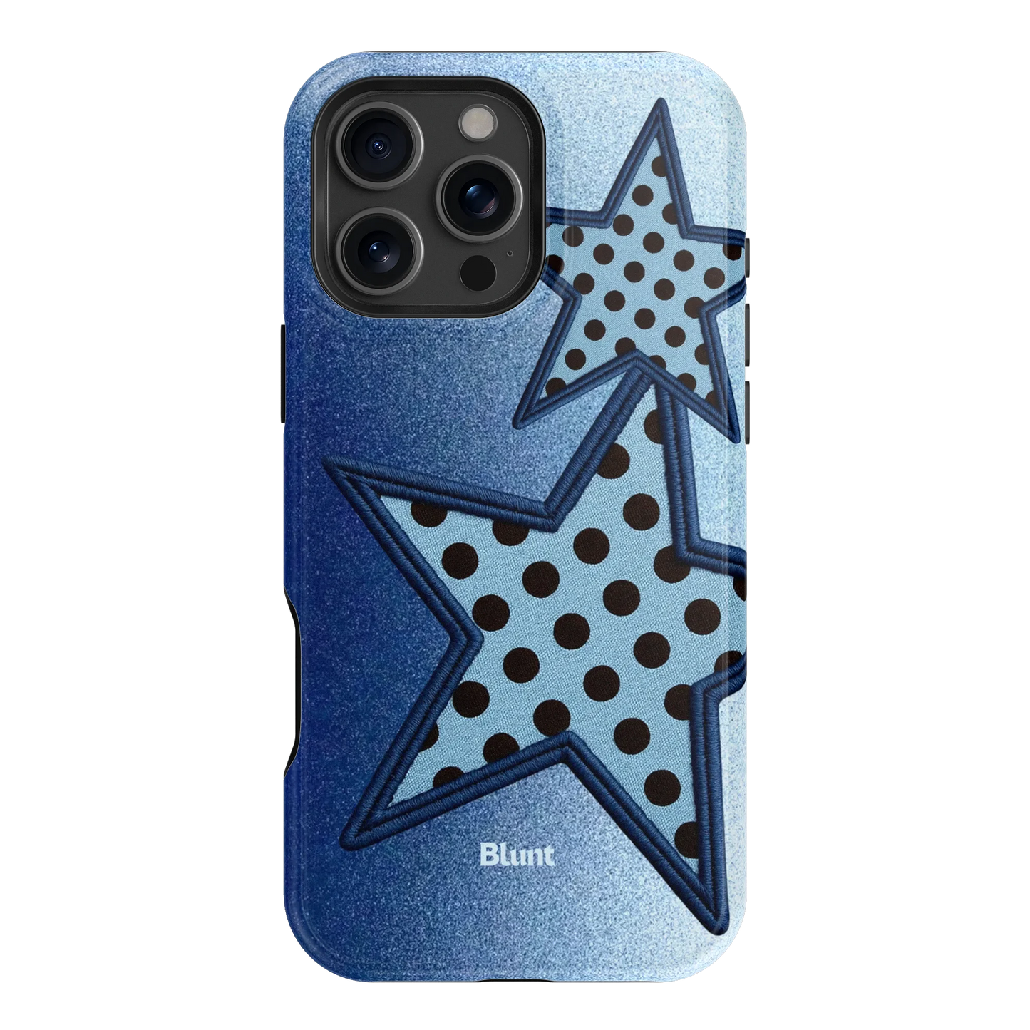 Blue Polka Star iPhone Case