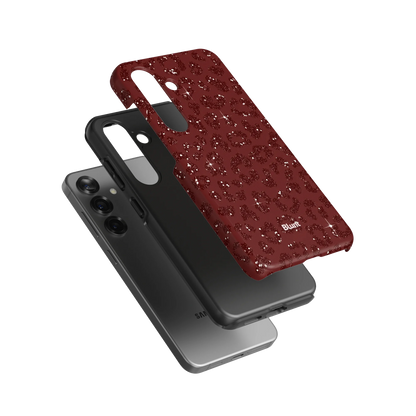 Burgundy Cheetah Print Samsung Case