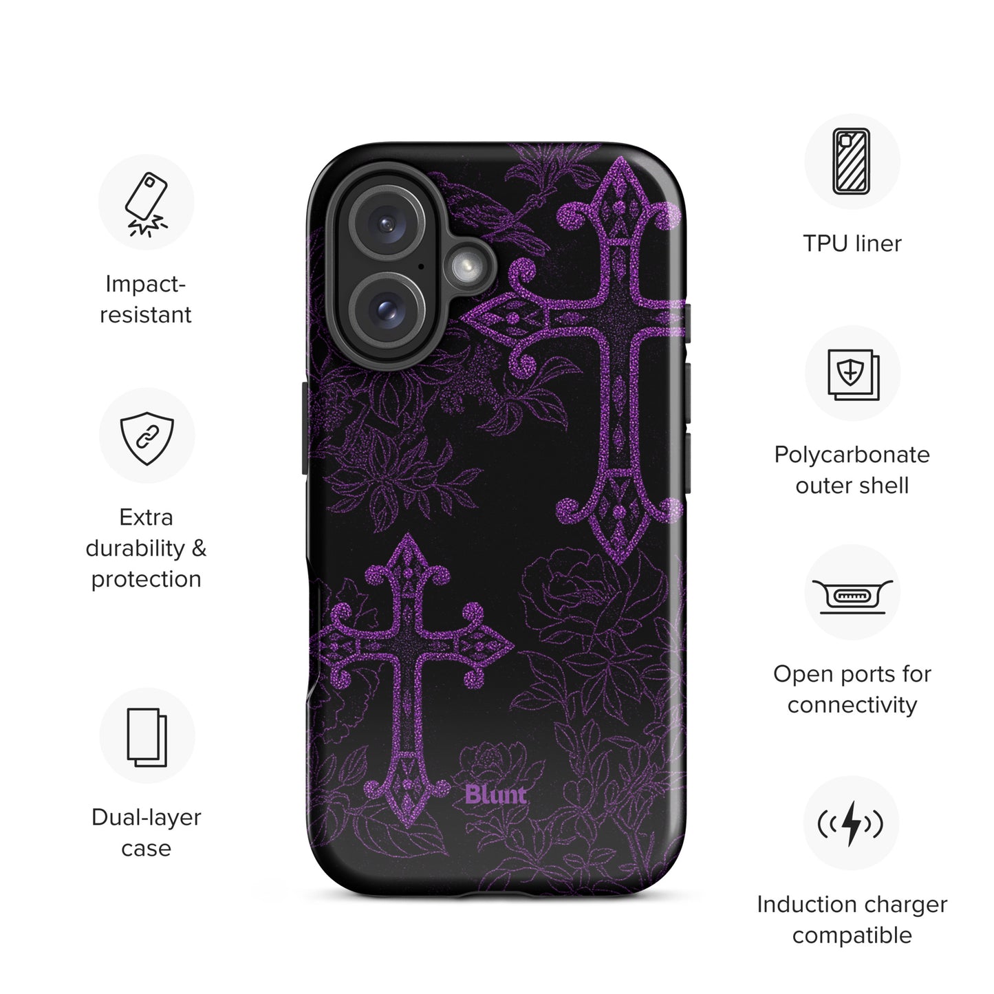 Purple Cross iPhone Case
