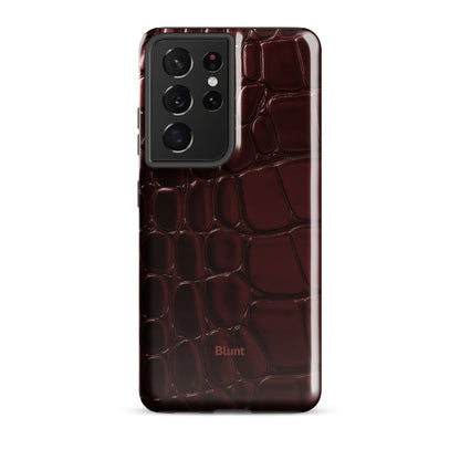 Oxblood Croc Samsung Case