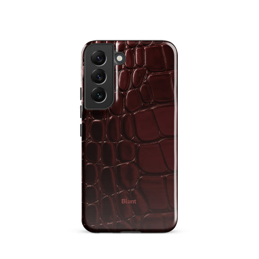 Oxblood Croc Samsung Case