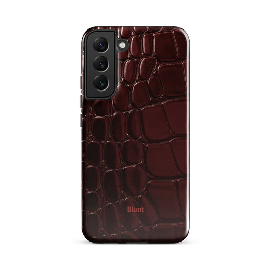 Oxblood Croc Samsung Case