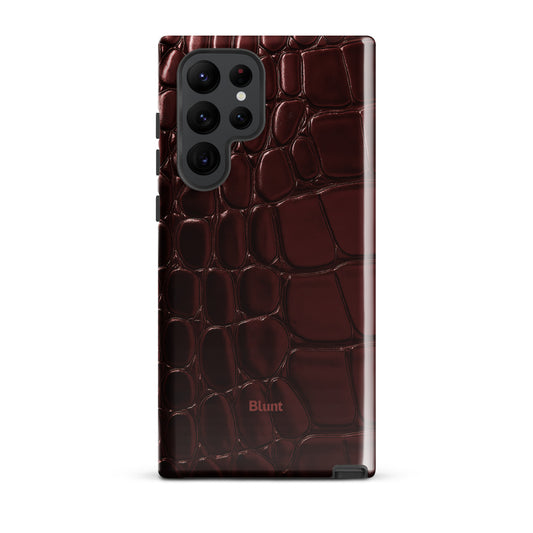 Oxblood Croc Samsung Case