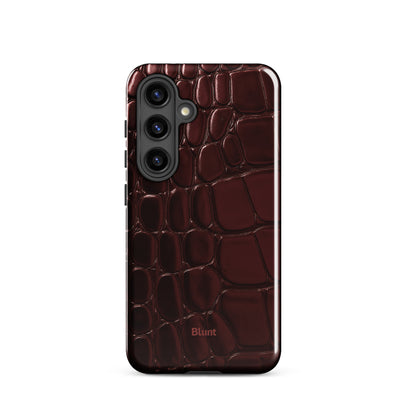 Oxblood Croc Samsung Case